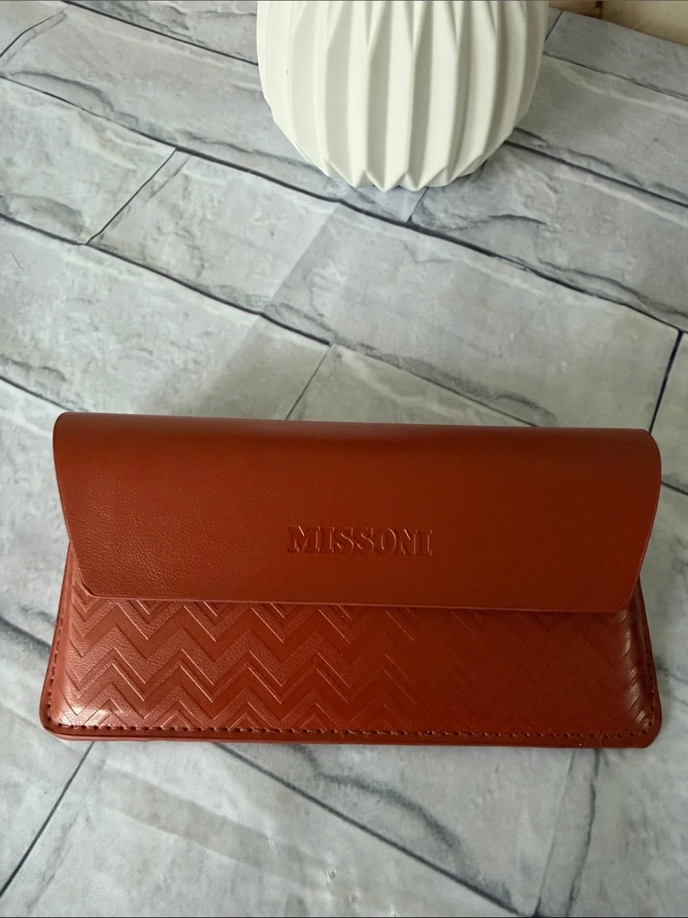 MISSONI brown leather eye wear glasses case